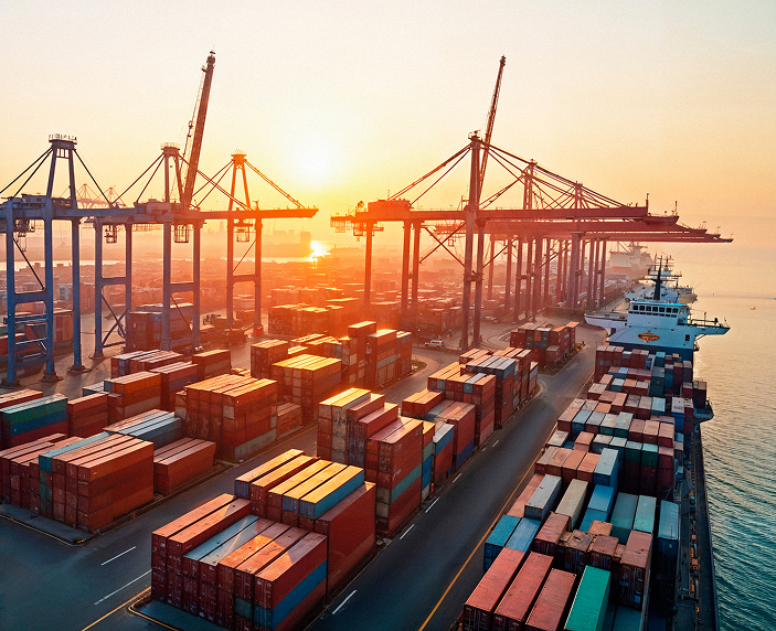 cargo-ship-port-sunset 1